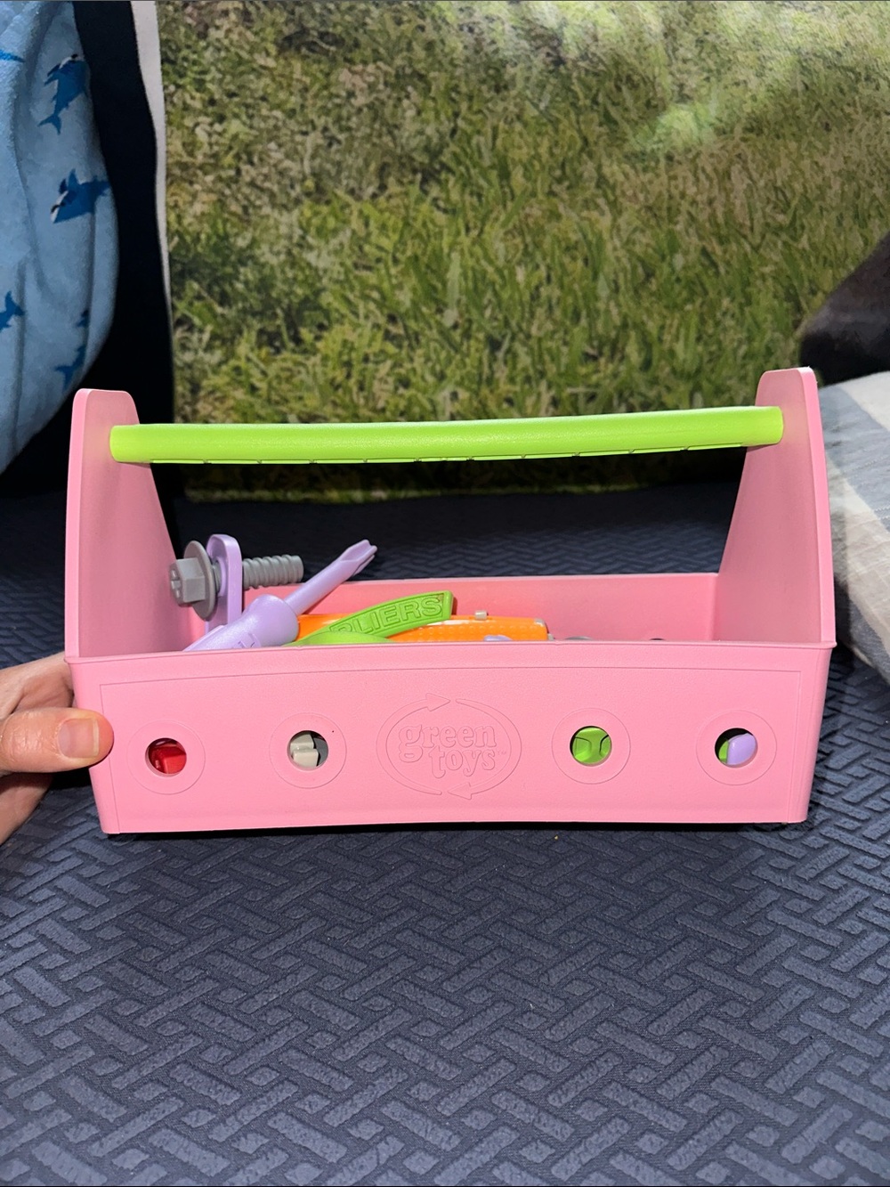 Green Toys Pink Toy Toolbox with Colorful Tool Set
